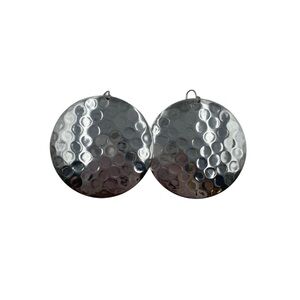 NWOT Hammered Silvertone Disc Earrings